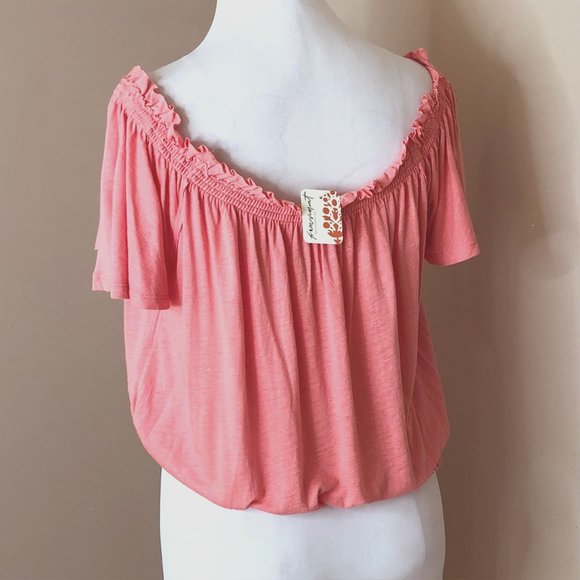 Free People FP Movement Pink Off Shoulder Top - Picture 10 of 14